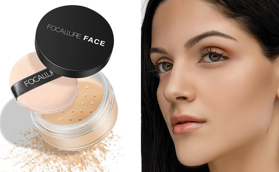 FOCALLURE 9 Colors Face Makeup Brighten Oil Control Long lasting Loose Powder Waterproof Mineral Make Up Setting Powder