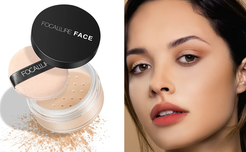 FOCALLURE 9 Colors Face Makeup Brighten Oil Control Long lasting Loose Powder Waterproof Mineral Make Up Setting Powder