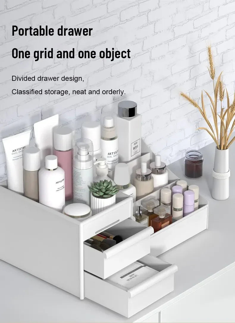 Drawer Cosmetics Storage Box Dormitory Desk Skin Care Products Desktop Dresser Lipstick Shelf Jewelry Box