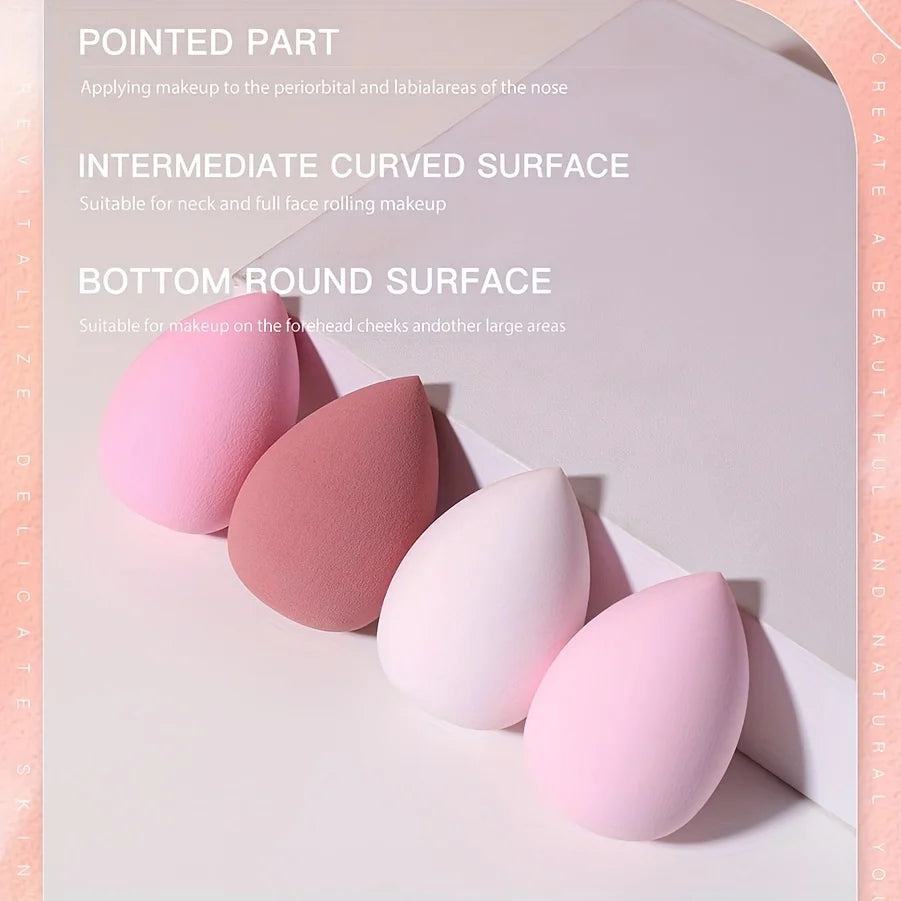 4 cosmetic sponge sets, cosmetic egg, dry and wet, cosmetic sponge for liquid foundation, honey powder and foundation make-up