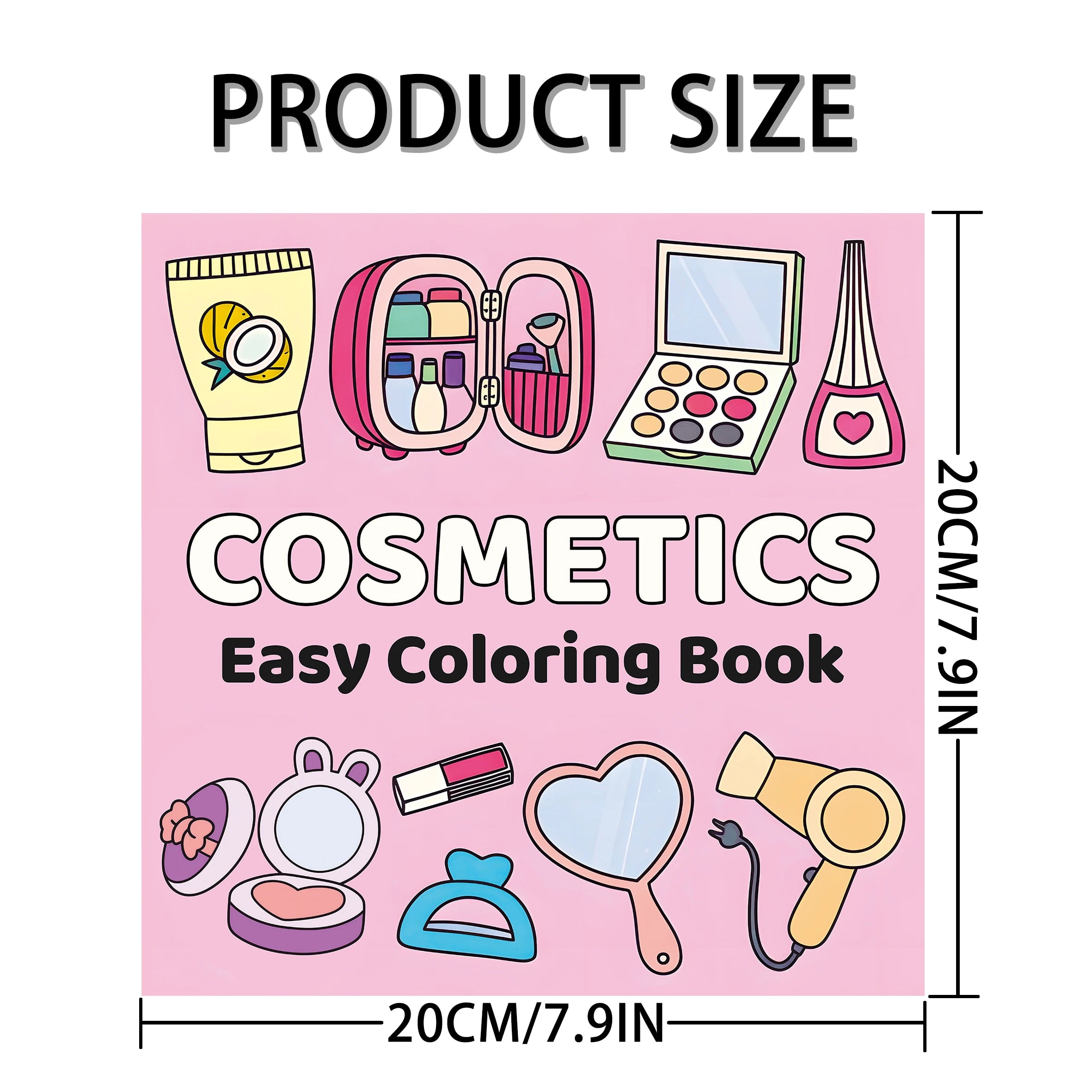 "Adult Picture Book - Pink-Themed Mini Cosmetics Coloring Book: A Beautiful Gift for Relaxation and Creativity