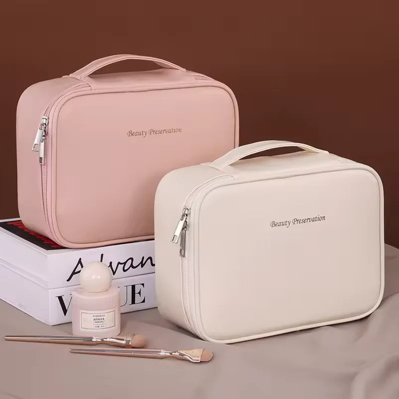 Women's Cosmetic Bag Makeup Bag Double Layer Large Capacity Luxury Cosmetics Organizer Travel Essentials Women's Cosmetic Bag