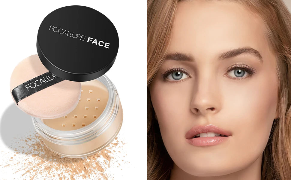 FOCALLURE 9 Colors Face Makeup Brighten Oil Control Long lasting Loose Powder Waterproof Mineral Make Up Setting Powder