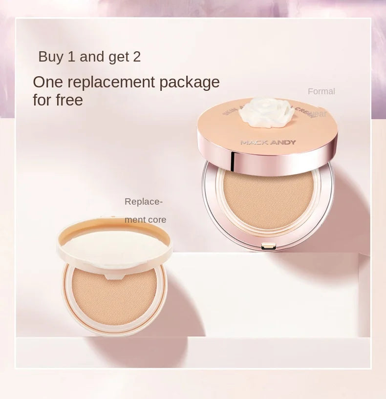 Brightening Skin Beauty Cushion Foundation Petals Lightweight Clothing Long Lasting Smear-Proof Makeup Oil Control BB Cream