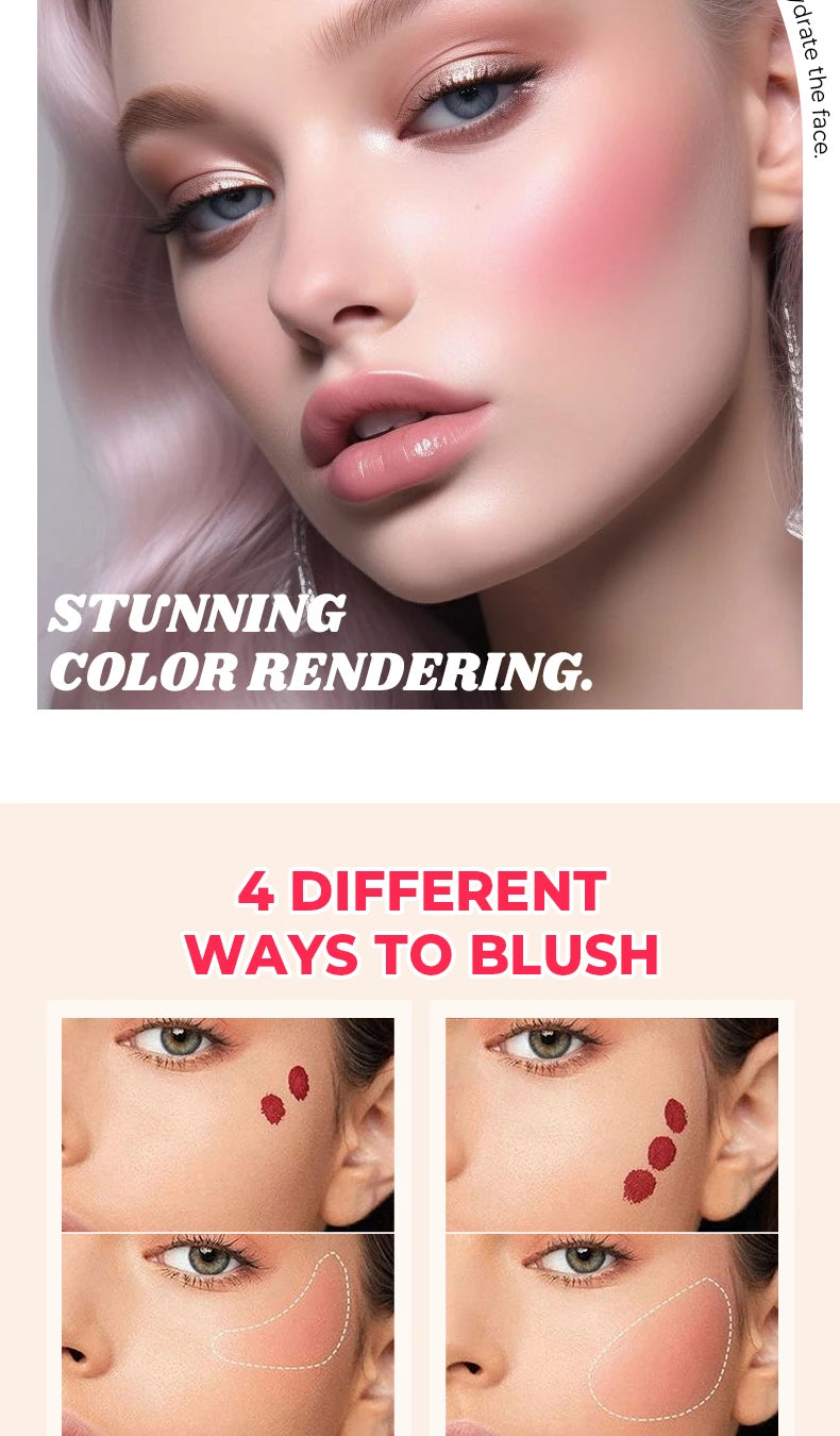 Beauty Glazed Liquid Blush 5 Colors Smooth Velvet Matte Pink Blusher Natural Easy To Smudge,Waterproof,And Long Lasting