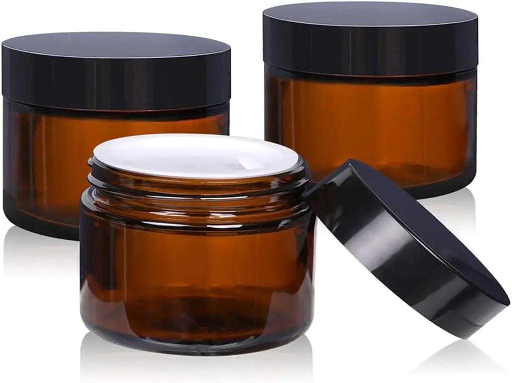 5g-50g Amber Brown Glass Cosmetic Jar Face Cream Bottles Portable Travel Face Cream Cosmetic Container Accessories