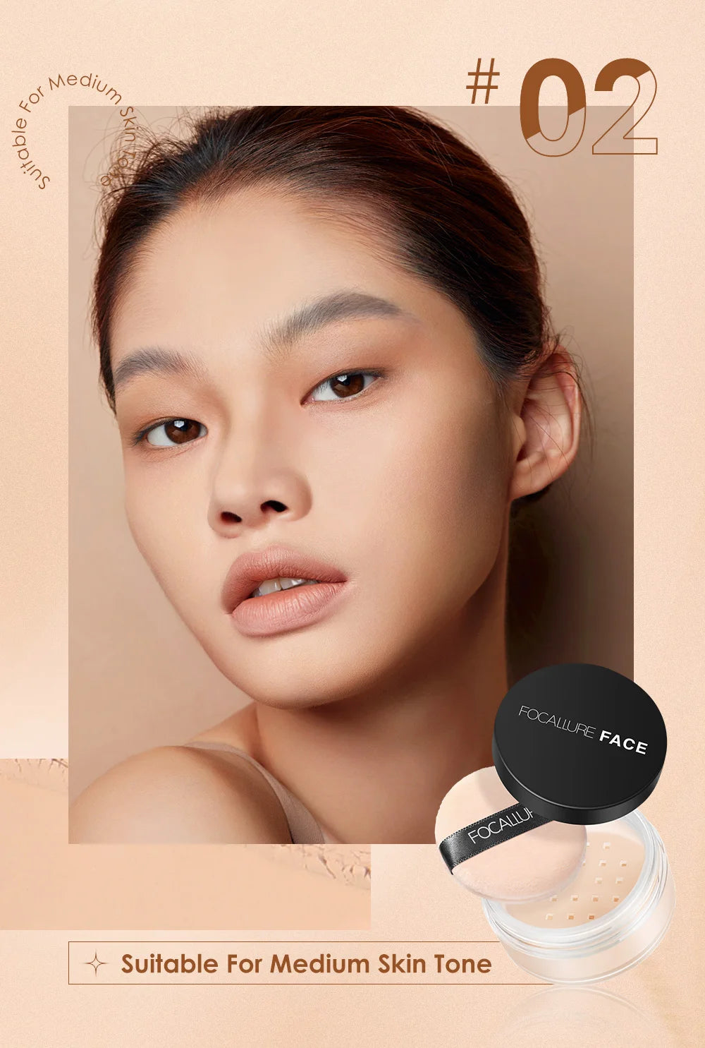 FOCALLURE 9 Colors Face Makeup Brighten Oil Control Long lasting Loose Powder Waterproof Mineral Make Up Setting Powder
