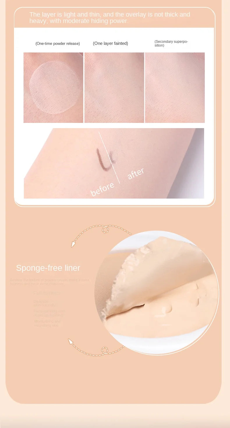 Brightening Skin Beauty Cushion Foundation Petals Lightweight Clothing Long Lasting Smear-Proof Makeup Oil Control BB Cream