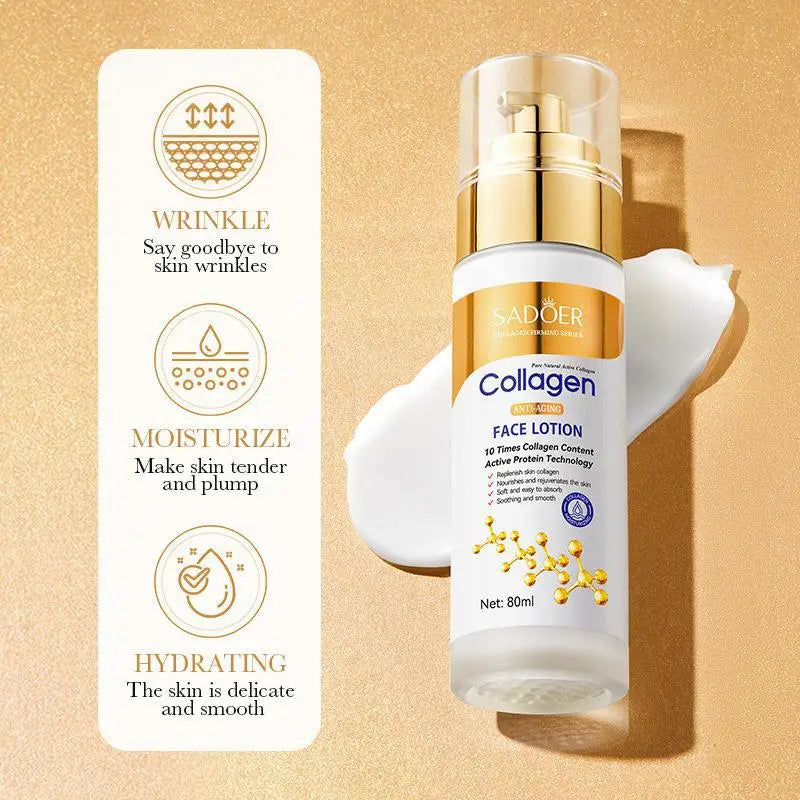 Collagen Skin Care Product Set Cleansing Rejuvenating Facial Cleanser Essence Liquid Face Cream Moisturizing Female Cosmetics