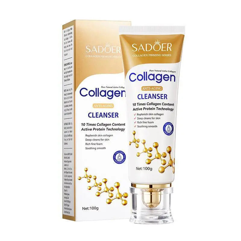 Collagen Skin Care Product Set Cleansing Rejuvenating Facial Cleanser Essence Liquid Face Cream Moisturizing Female Cosmetics