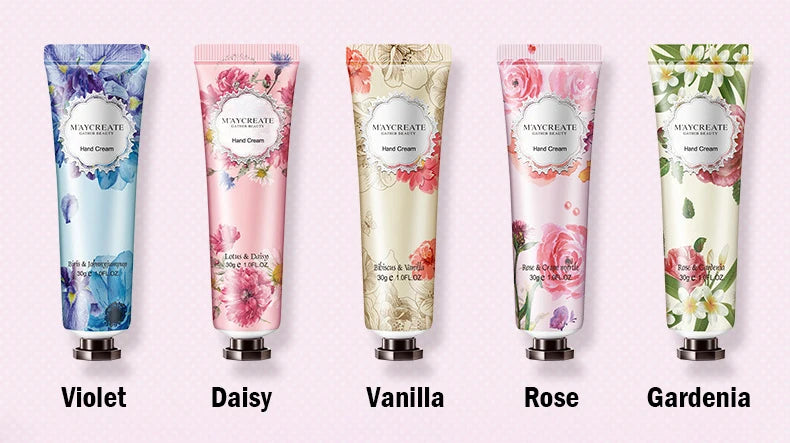 10pcs Fruity Flowery Hand Cream Moisturizing Nourishing Anti Chap Repairing Hands Care Beauty Skincare Hand Creams Sets