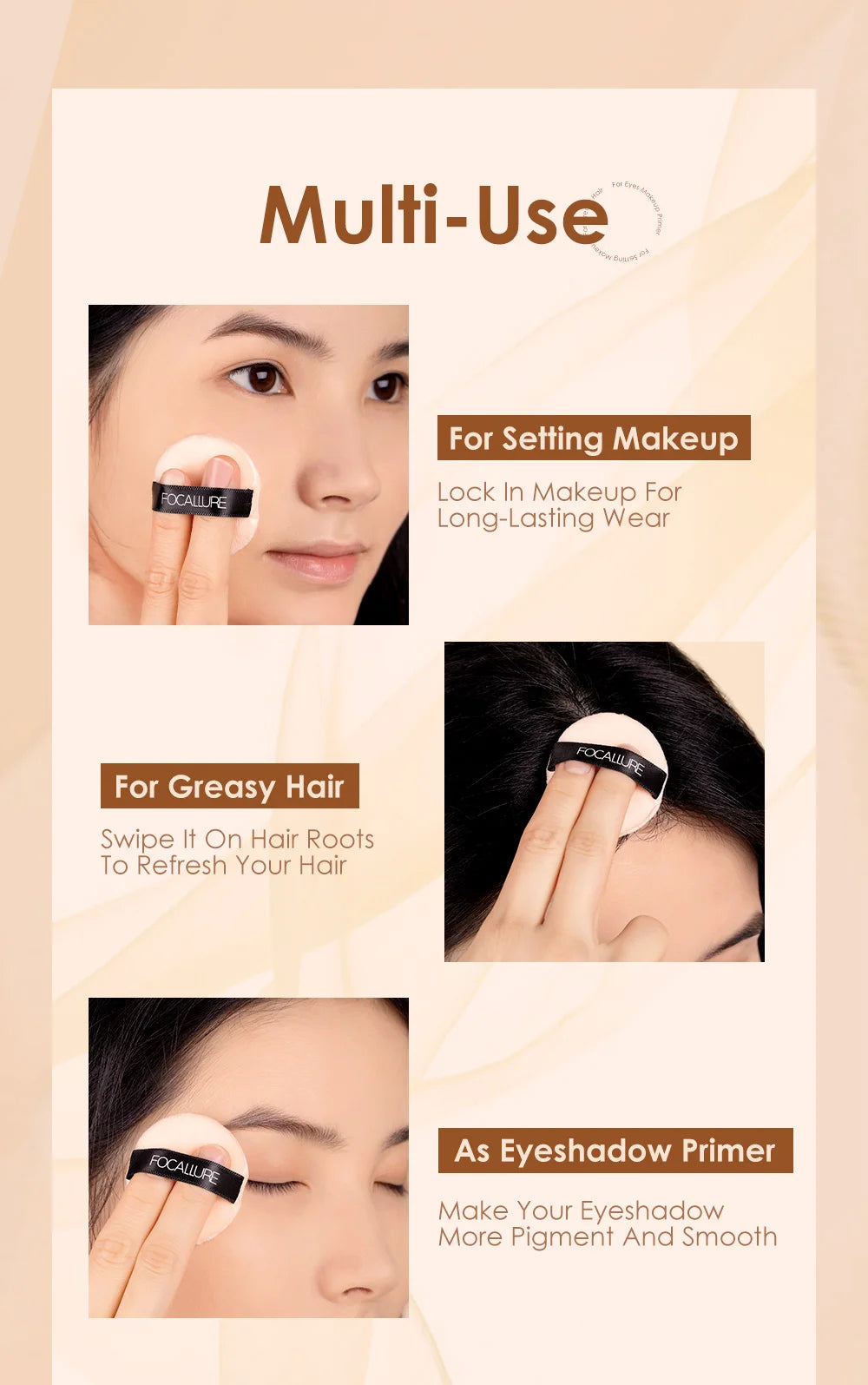 FOCALLURE 9 Colors Face Makeup Brighten Oil Control Long lasting Loose Powder Waterproof Mineral Make Up Setting Powder