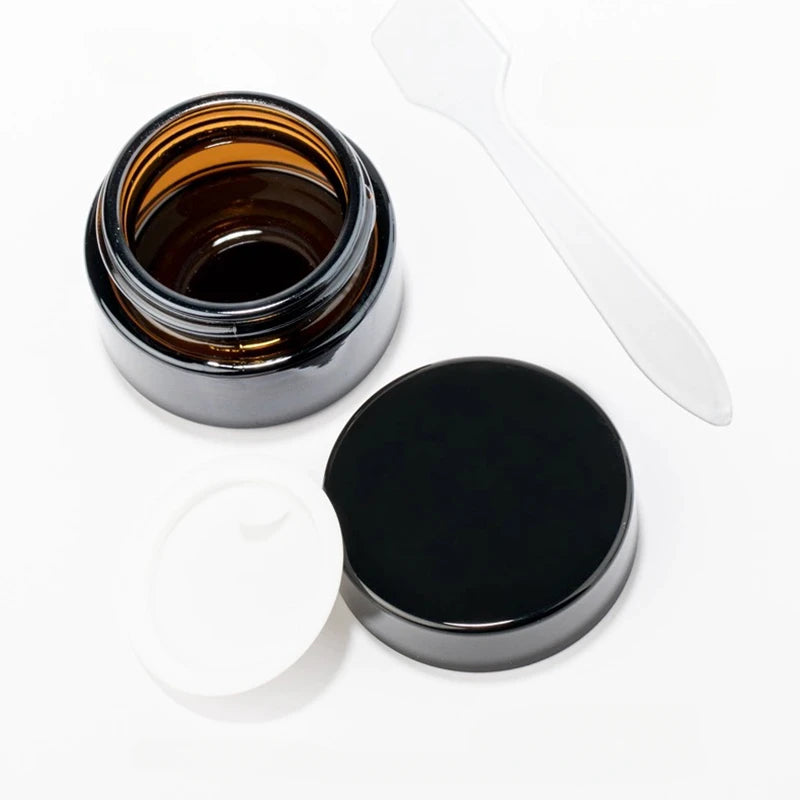 5g-50g Amber Brown Glass Cosmetic Jar Face Cream Bottles Portable Travel Face Cream Cosmetic Container Accessories
