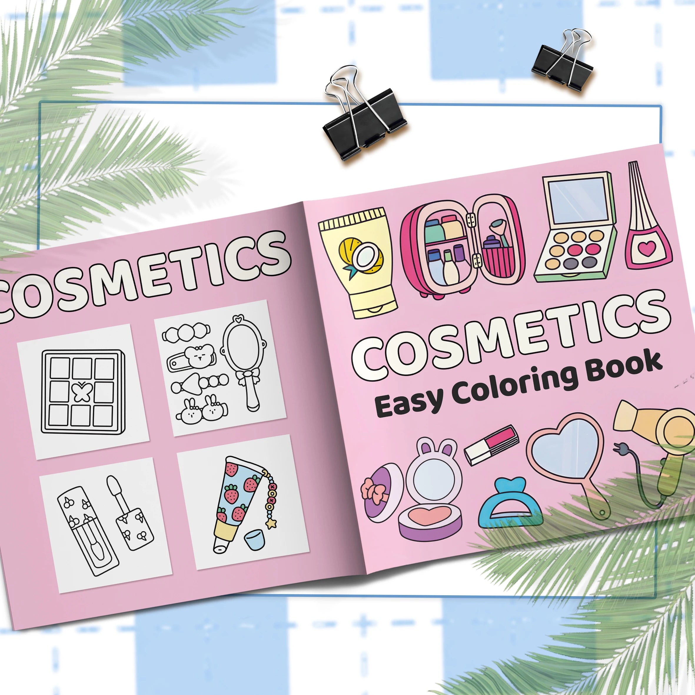 "Adult Picture Book - Pink-Themed Mini Cosmetics Coloring Book: A Beautiful Gift for Relaxation and Creativity