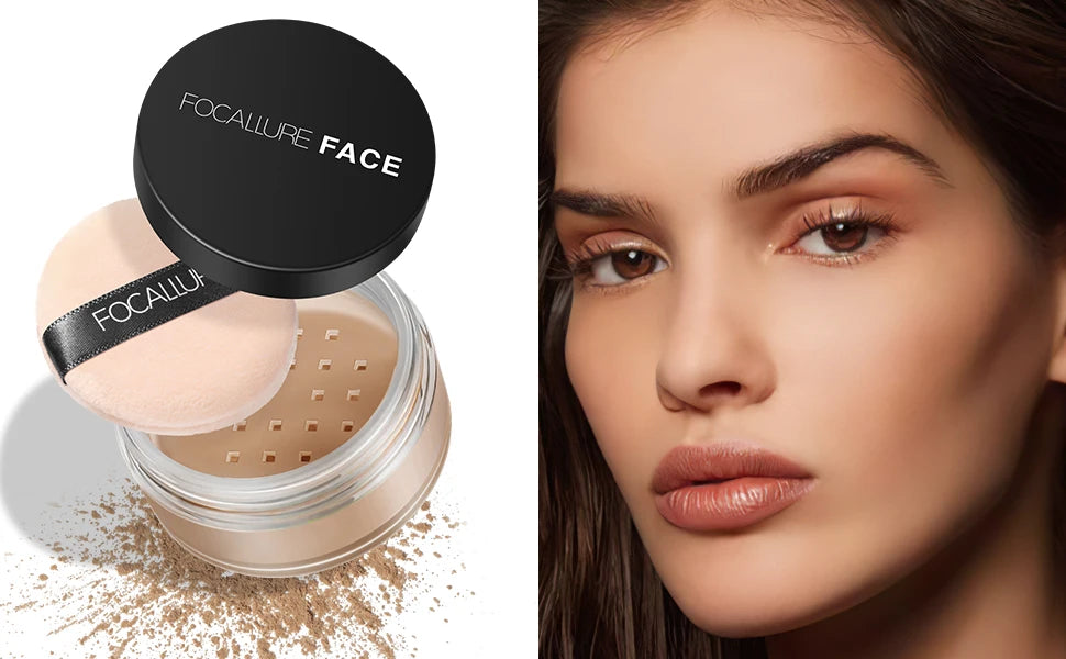 FOCALLURE 9 Colors Face Makeup Brighten Oil Control Long lasting Loose Powder Waterproof Mineral Make Up Setting Powder
