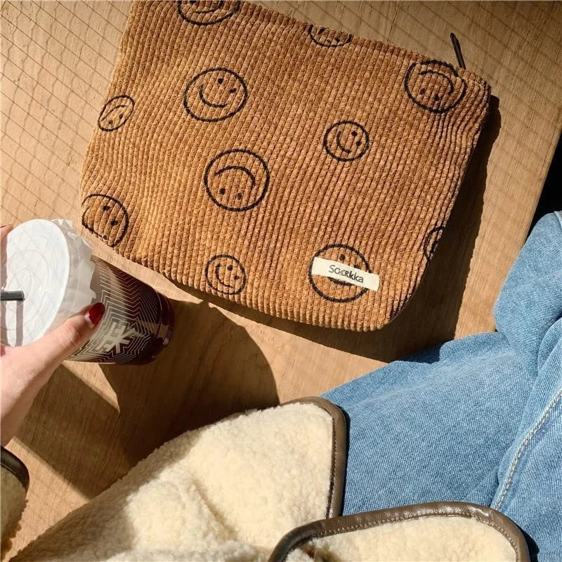 Makeup Bag Large Checkered Cosmetic Bag Capacity Travel Toiletry Bag Cute Makeup Brushes Aesthetic Accessories Storage Bag