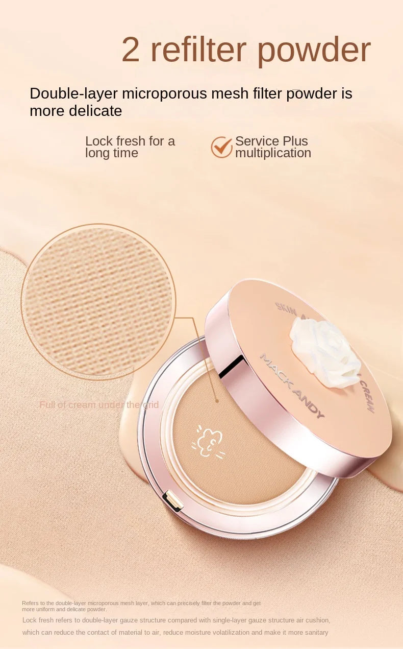 Brightening Skin Beauty Cushion Foundation Petals Lightweight Clothing Long Lasting Smear-Proof Makeup Oil Control BB Cream
