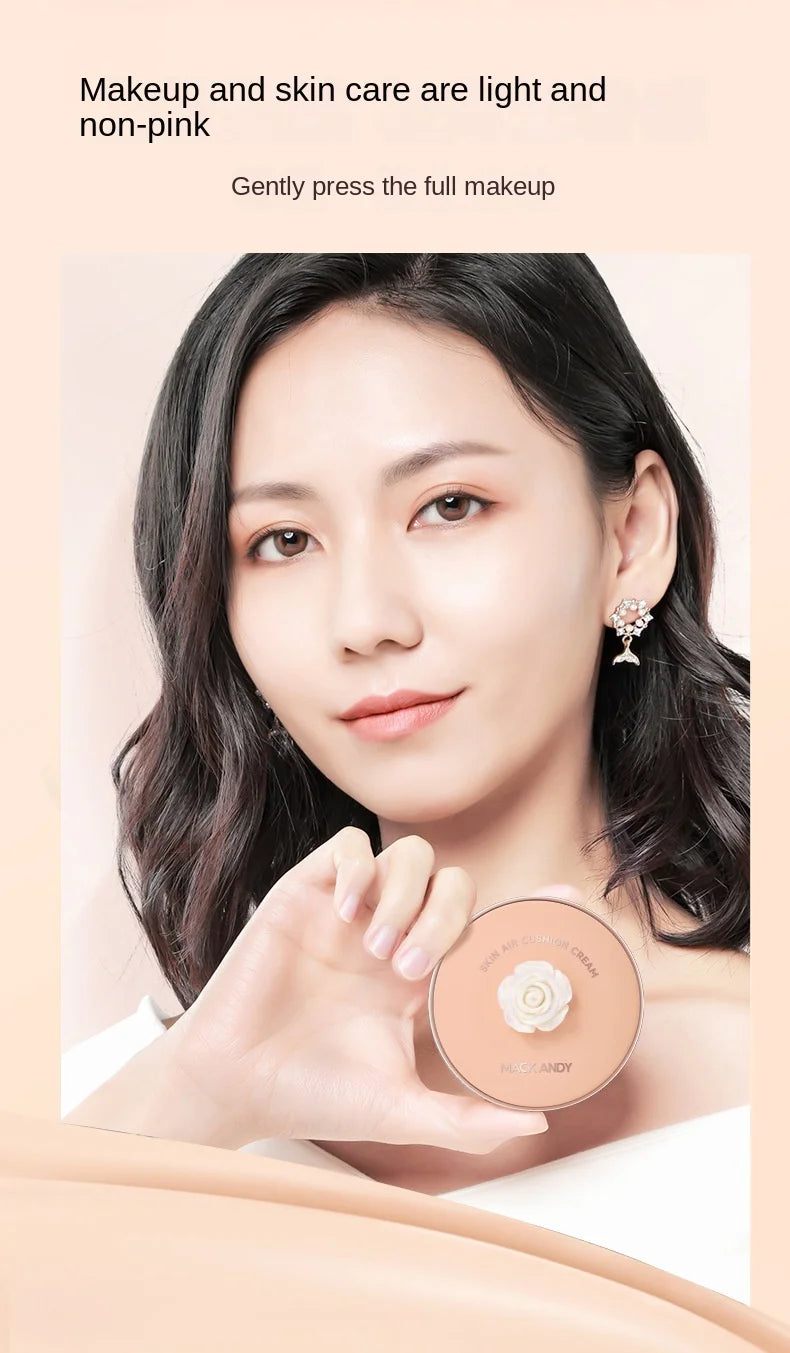 Brightening Skin Beauty Cushion Foundation Petals Lightweight Clothing Long Lasting Smear-Proof Makeup Oil Control BB Cream