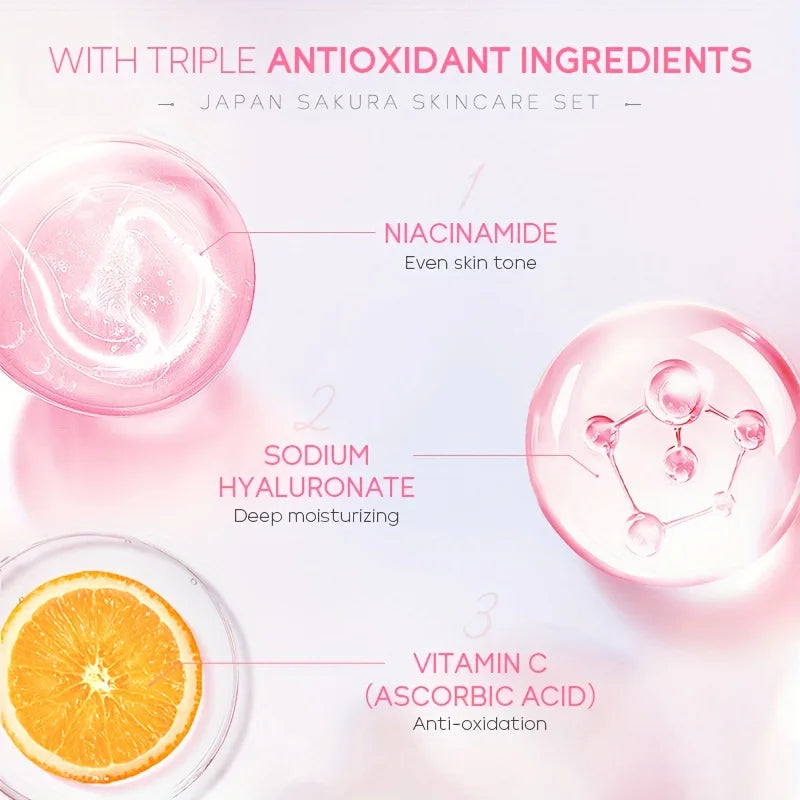 Sakura Essence Cream,Cherry Blossom Facial Moisturizer for Dry & Rough Skin,Intense Hydration,Skin Repair,Delicate & Tender Glow