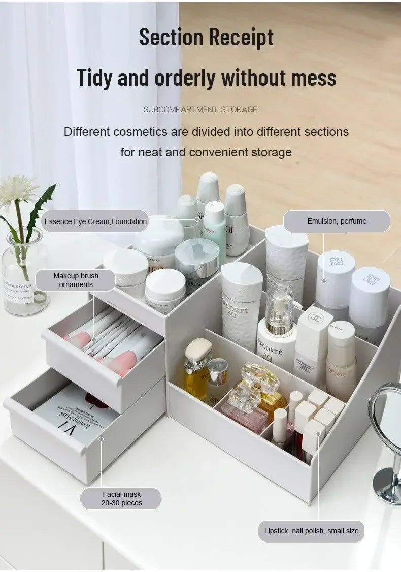 Drawer Cosmetics Storage Box Dormitory Desk Skin Care Products Desktop Dresser Lipstick Shelf Jewelry Box