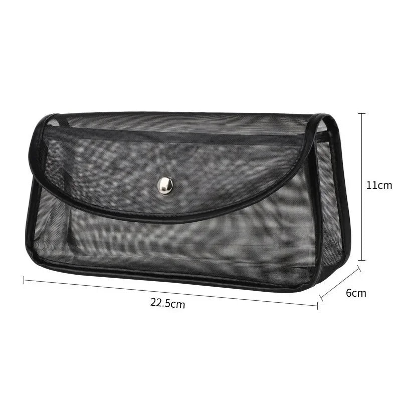 Makeup Brush Travel Bag Portable and Simple Makeup Storage Bag Mesh Design Large Capacity High-capacity Portable Makeup Pouch