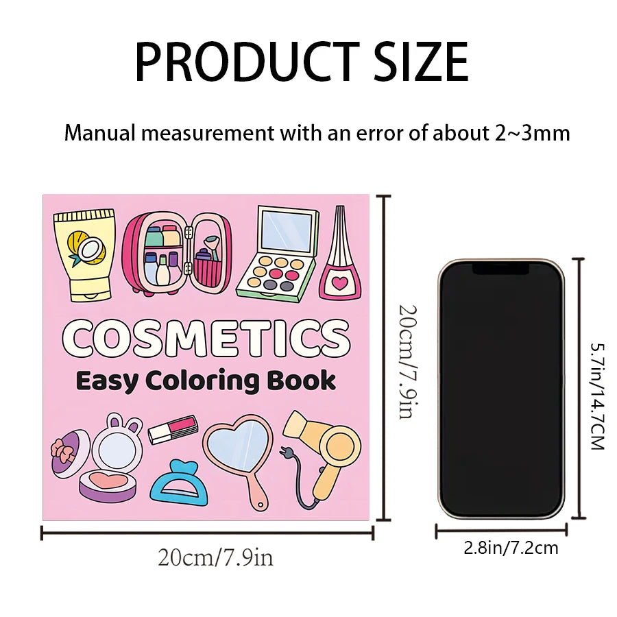"Adult Picture Book - Pink-Themed Mini Cosmetics Coloring Book: A Beautiful Gift for Relaxation and Creativity