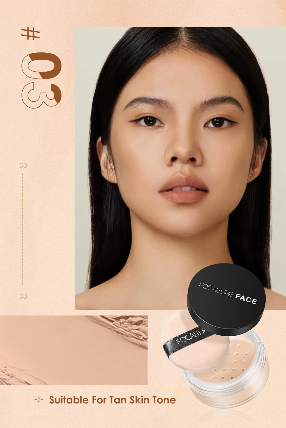 FOCALLURE 9 Colors Face Makeup Brighten Oil Control Long lasting Loose Powder Waterproof Mineral Make Up Setting Powder