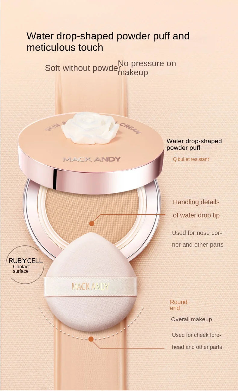 Brightening Skin Beauty Cushion Foundation Petals Lightweight Clothing Long Lasting Smear-Proof Makeup Oil Control BB Cream