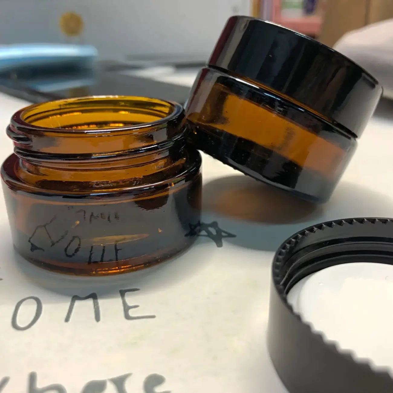 5g-50g Amber Brown Glass Cosmetic Jar Face Cream Bottles Portable Travel Face Cream Cosmetic Container Accessories