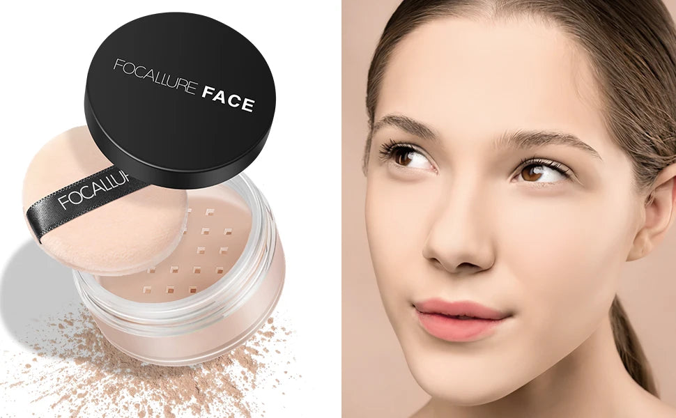 FOCALLURE 9 Colors Face Makeup Brighten Oil Control Long lasting Loose Powder Waterproof Mineral Make Up Setting Powder