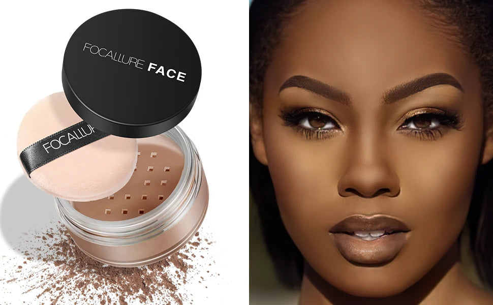 FOCALLURE 9 Colors Face Makeup Brighten Oil Control Long lasting Loose Powder Waterproof Mineral Make Up Setting Powder